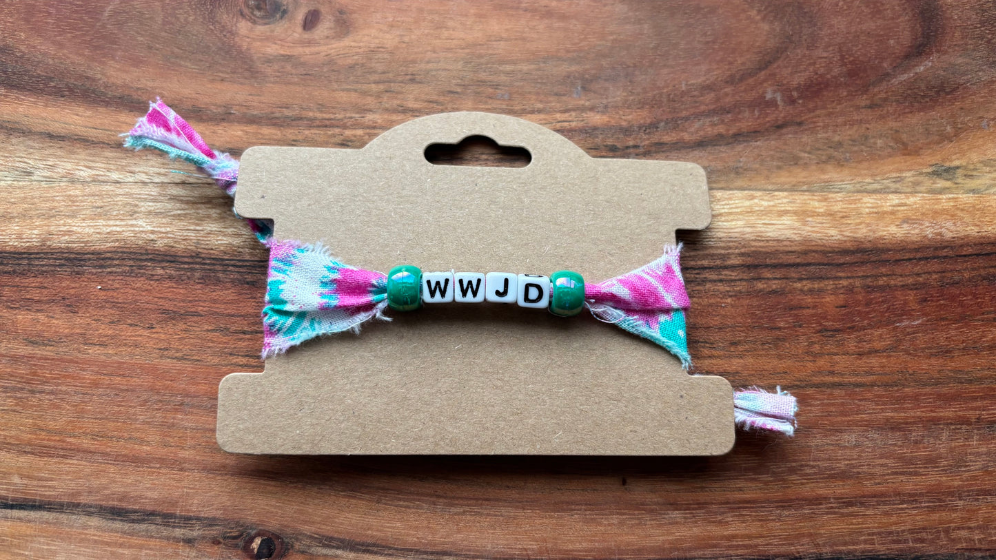 Tie Dye WWJD Friendship Bracelet