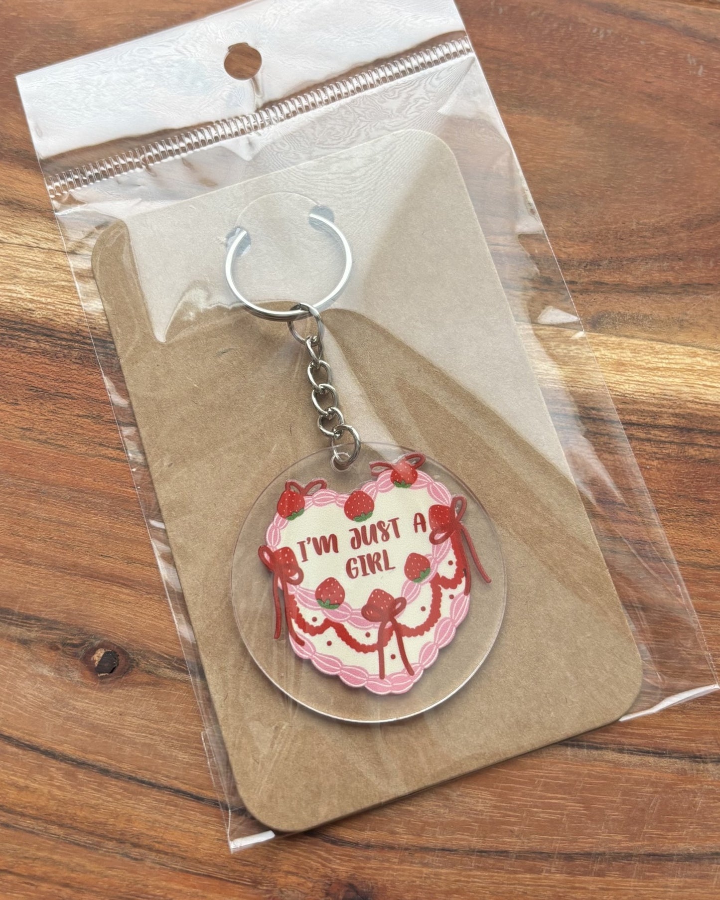 Just a Girl Keychain
