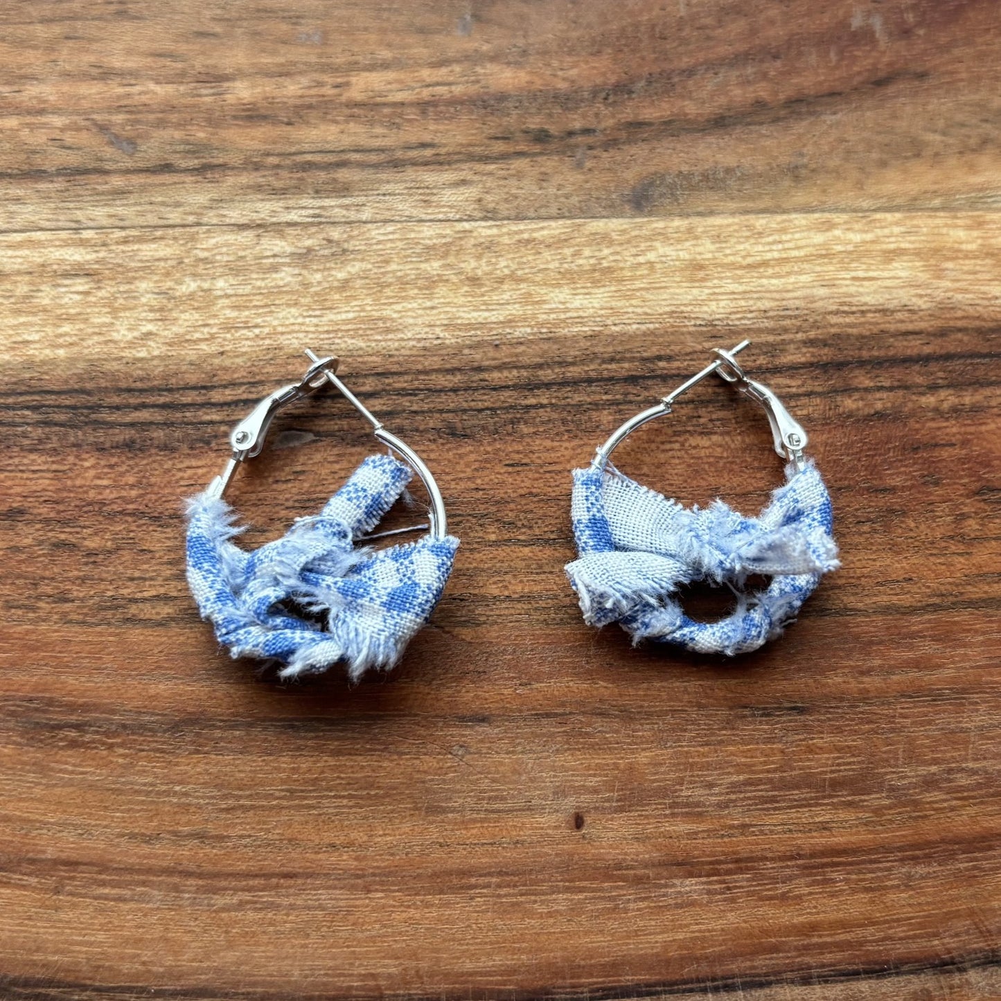 Silver Blue Knot Small Hoop