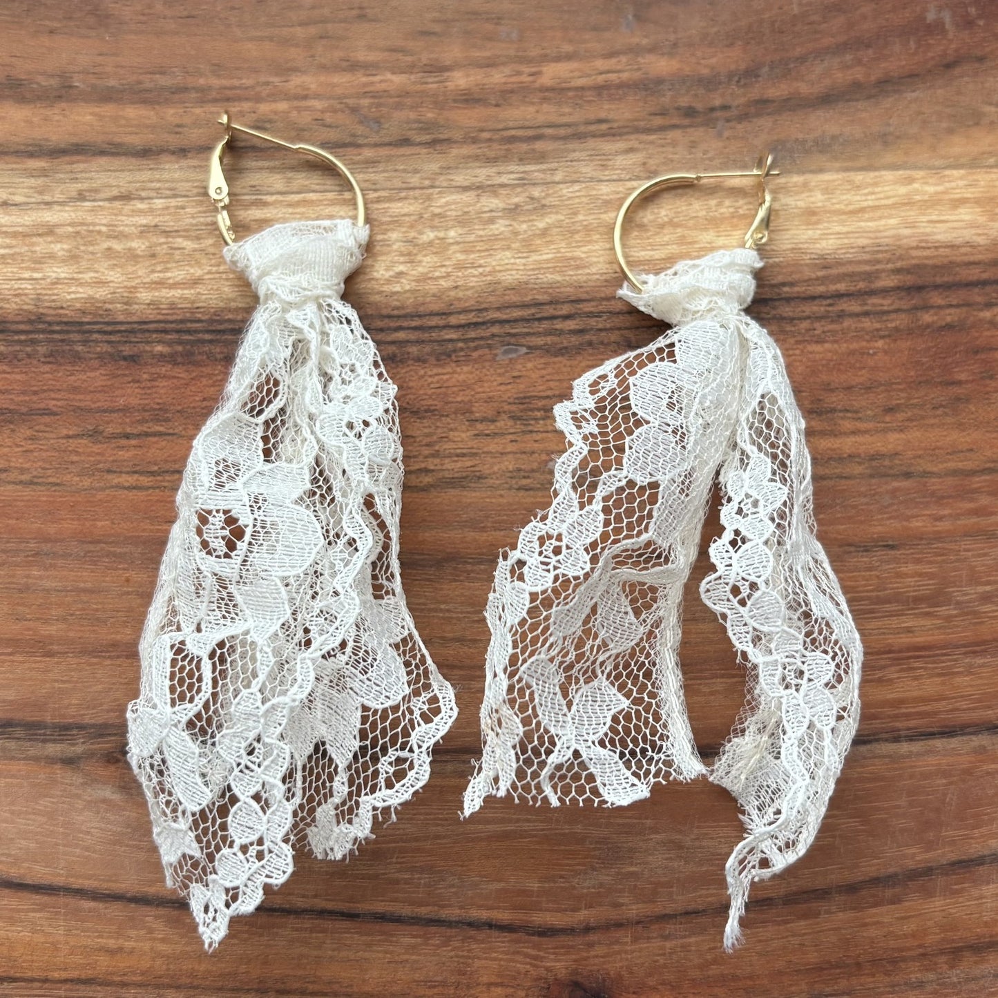 Gold Lace Tassel Earrings