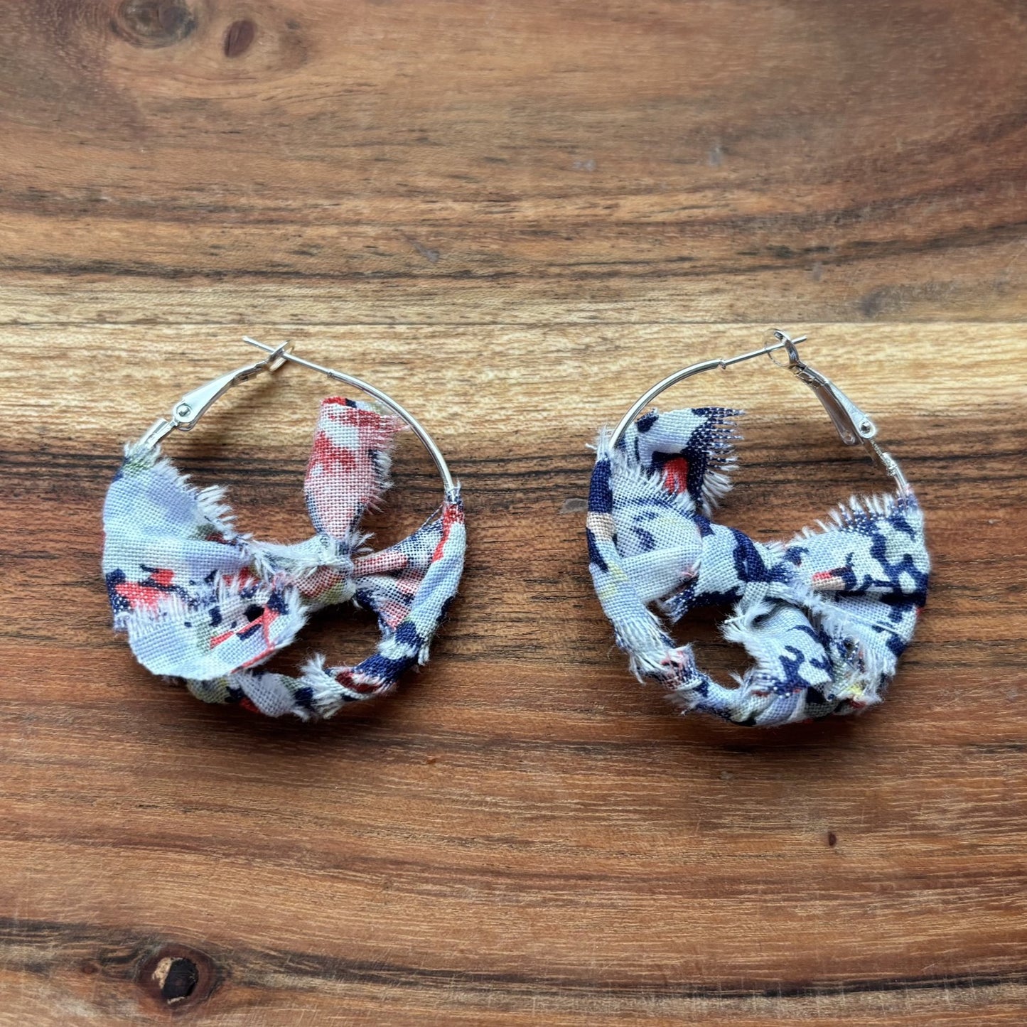 Silver Floral Knot Large Hoop