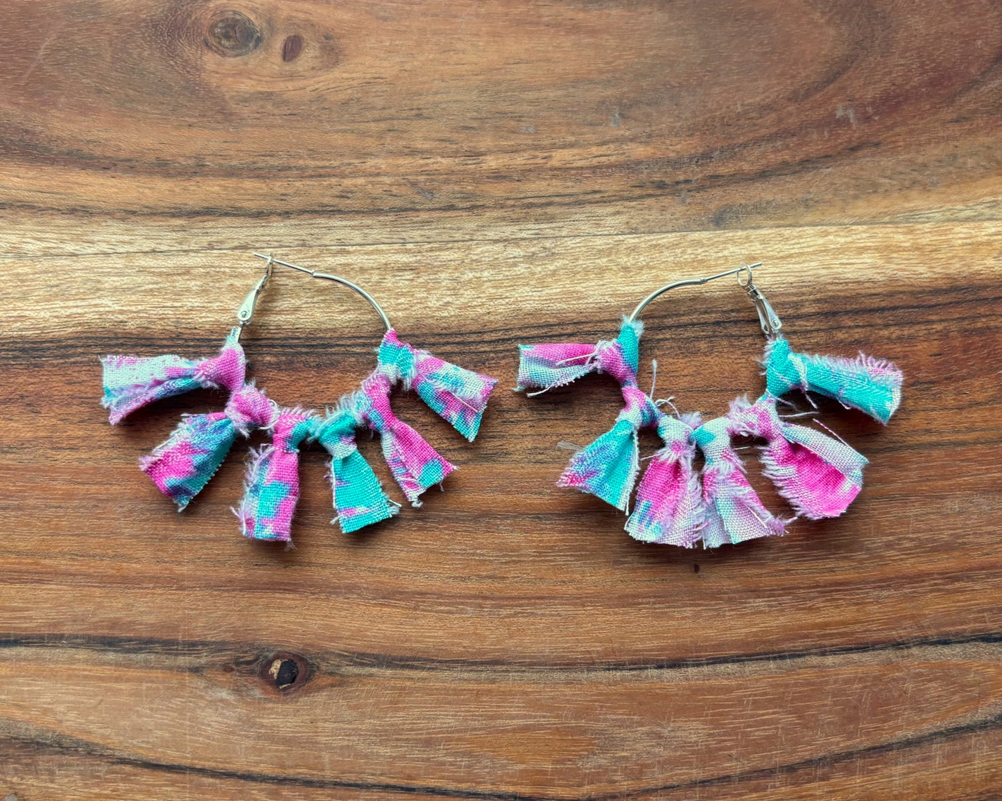 Silver Tie Dye Sunburst Earrings
