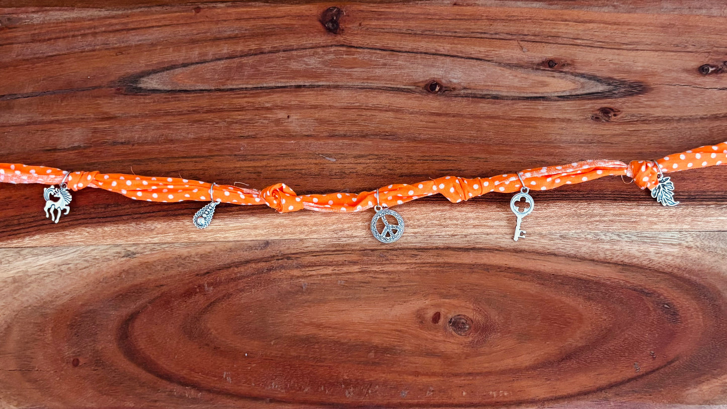 Peace and Love Fabric Necklace