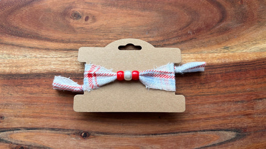 Patriotic Plaid Beaded Friendship Bracelet