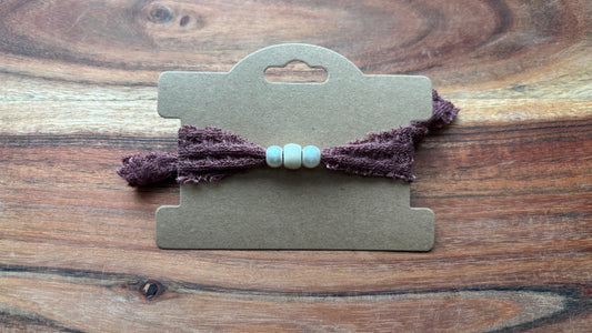 Mauve Beaded Friendship Bracelet