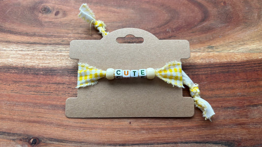 Yellow Gingham Cute Friendship Bracelet