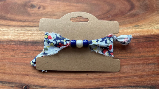 Blue Floral Beaded Friendship Bracelet