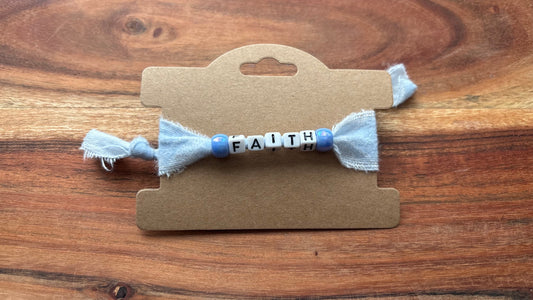 Blue Flannel Faith Friendship Bracelet