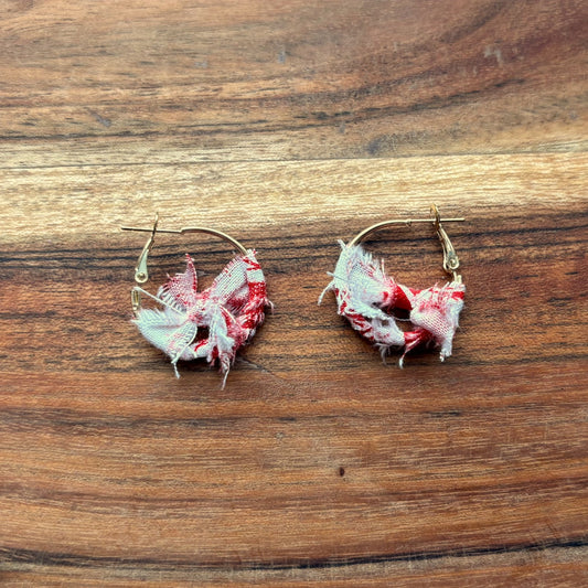 Gold Red Knot Small Hoop