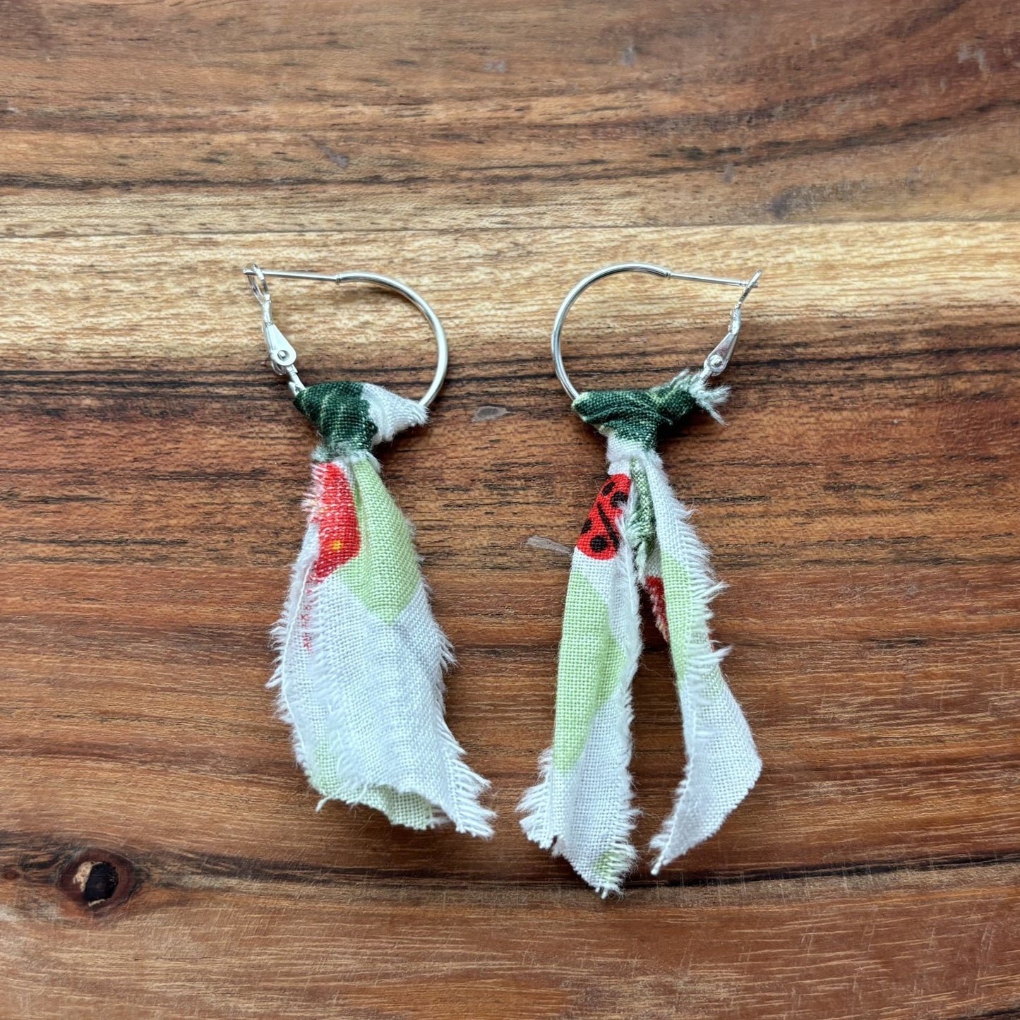 Silver Green Tassel Earrings