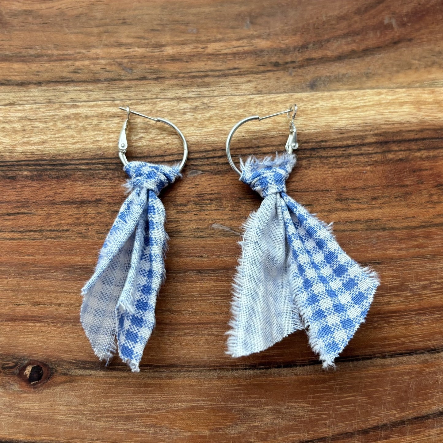 Silver Blue Tassel Earrings