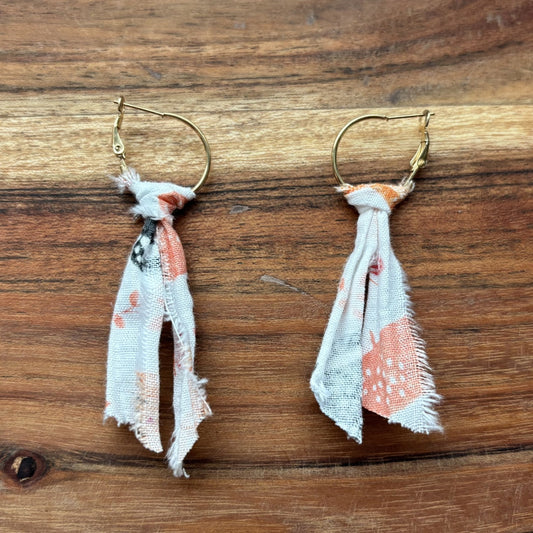 Gold Orange Tassel Earrings