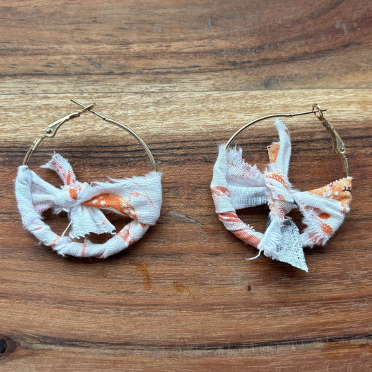 Gold Orange Knot Large Hoop