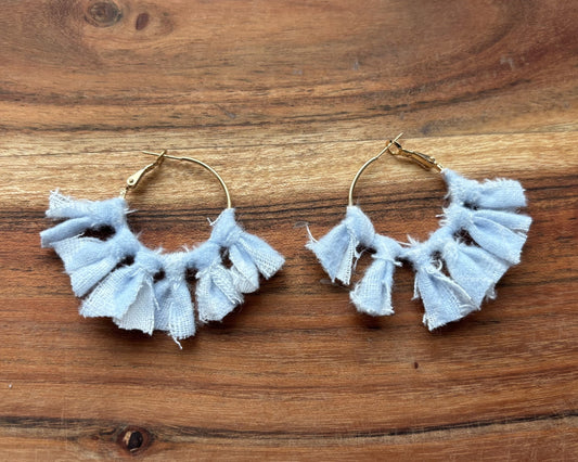 Gold Blue Sunburst Earrings