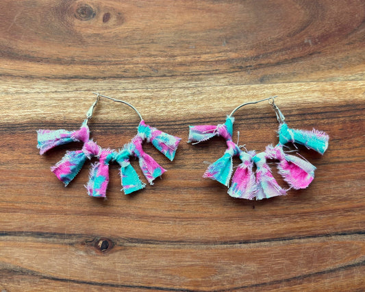 Silver Tie Dye Sunburst Earrings