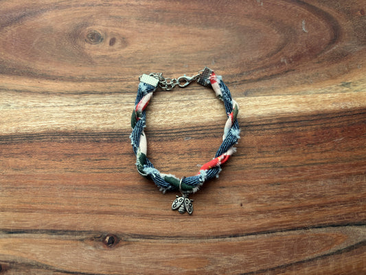 Silver Ladybug Twist Bracelet