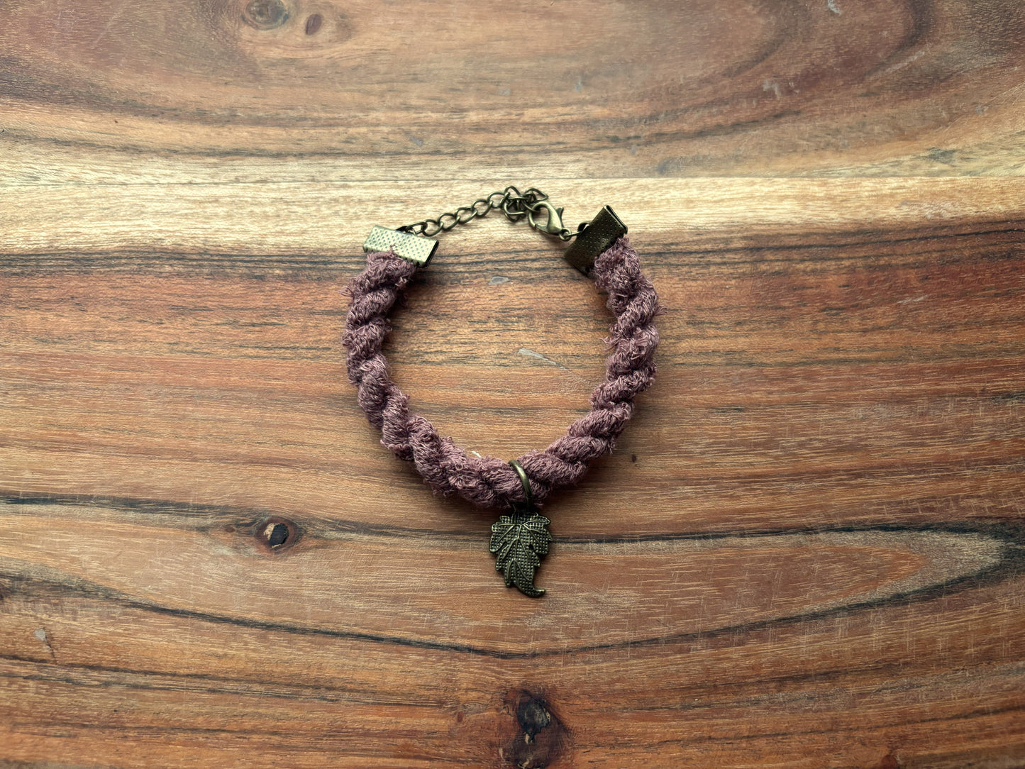Bronze Leaf Twist Bracelet