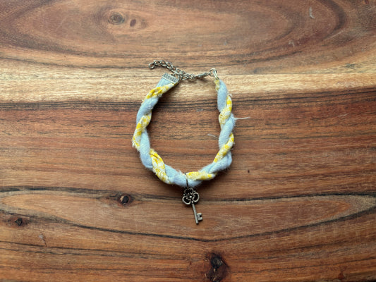 Silver Key Twist Bracelet