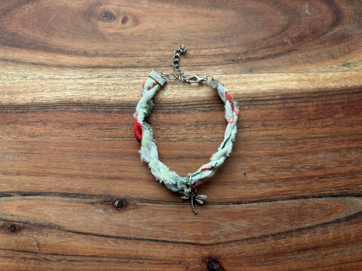 Silver Dragonfly Twist Bracelet