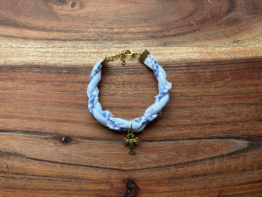Gold Cross Twist Bracelet