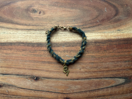 Gold Rose Stem Twist Bracelet