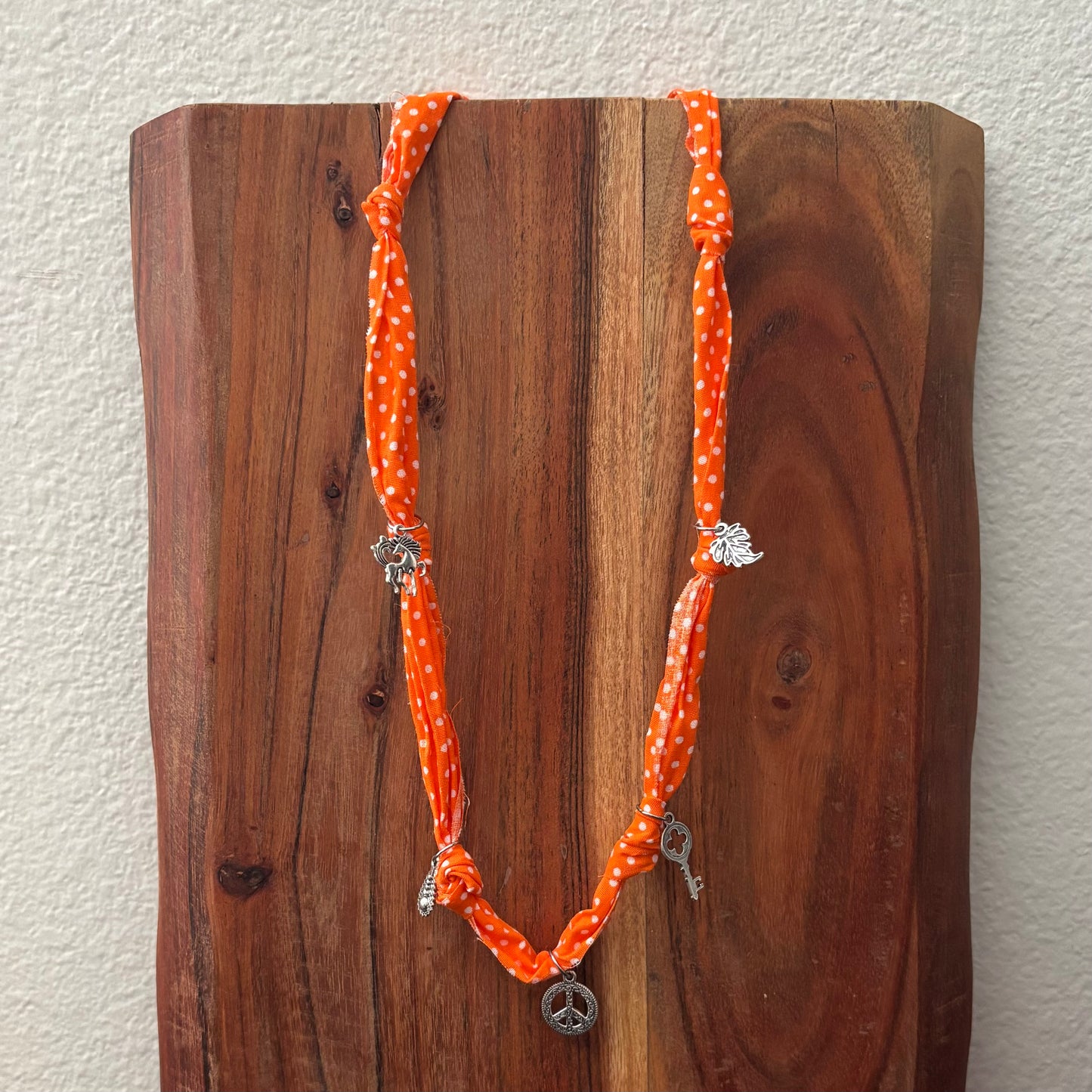 Peace and Love Fabric Necklace