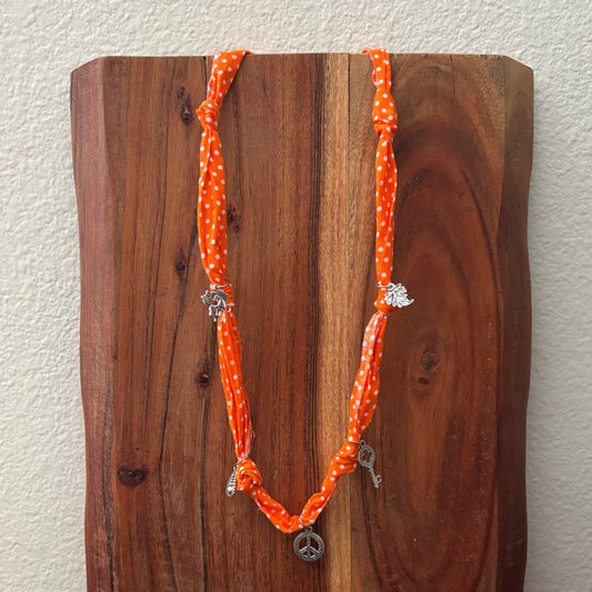 Peace and Love Fabric Necklace